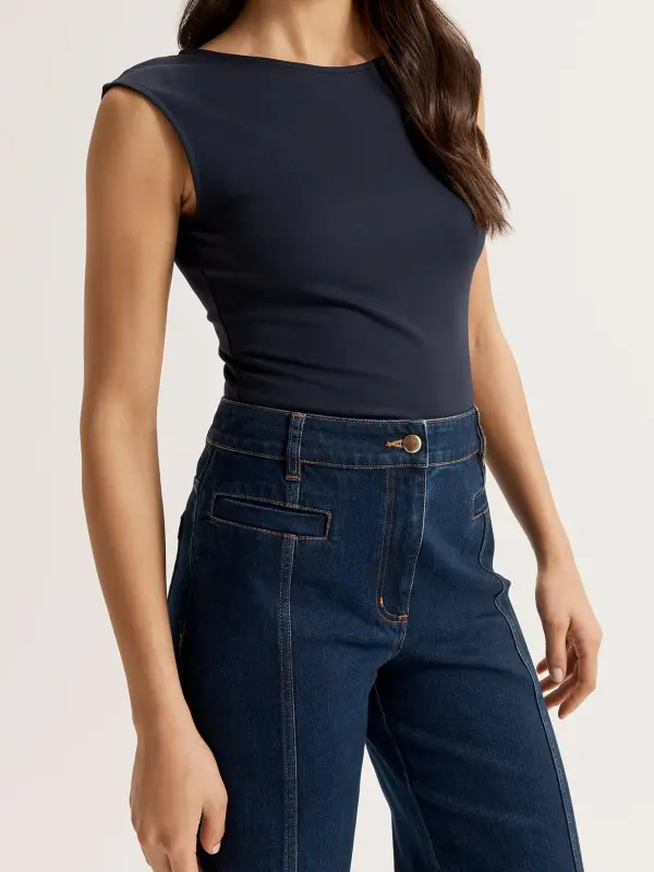 Soft Boat Neck Basic Tank Tops