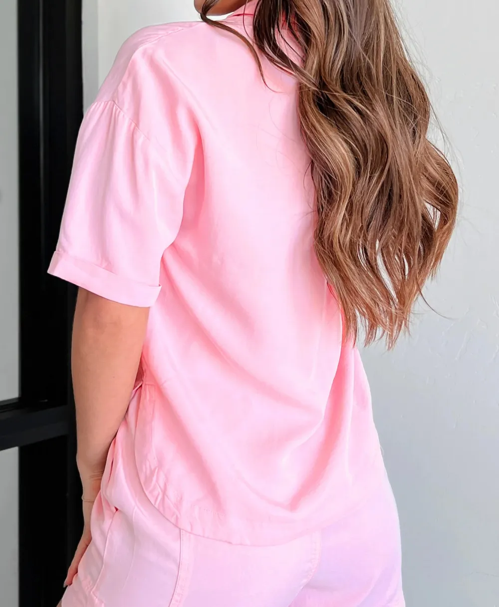 Salmon Pink Button-Down Shirt