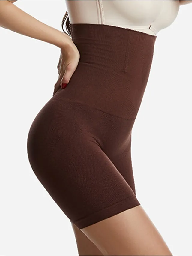 Women's Underwear Shorts Scrunch Butt Shorts Shapewear Black Red Brown High Waist Fashion Casual Comfort Home Daily Gym High Elasticity Short Tummy Control Plain M / L XL / XXL XS / S 3XL 4XL