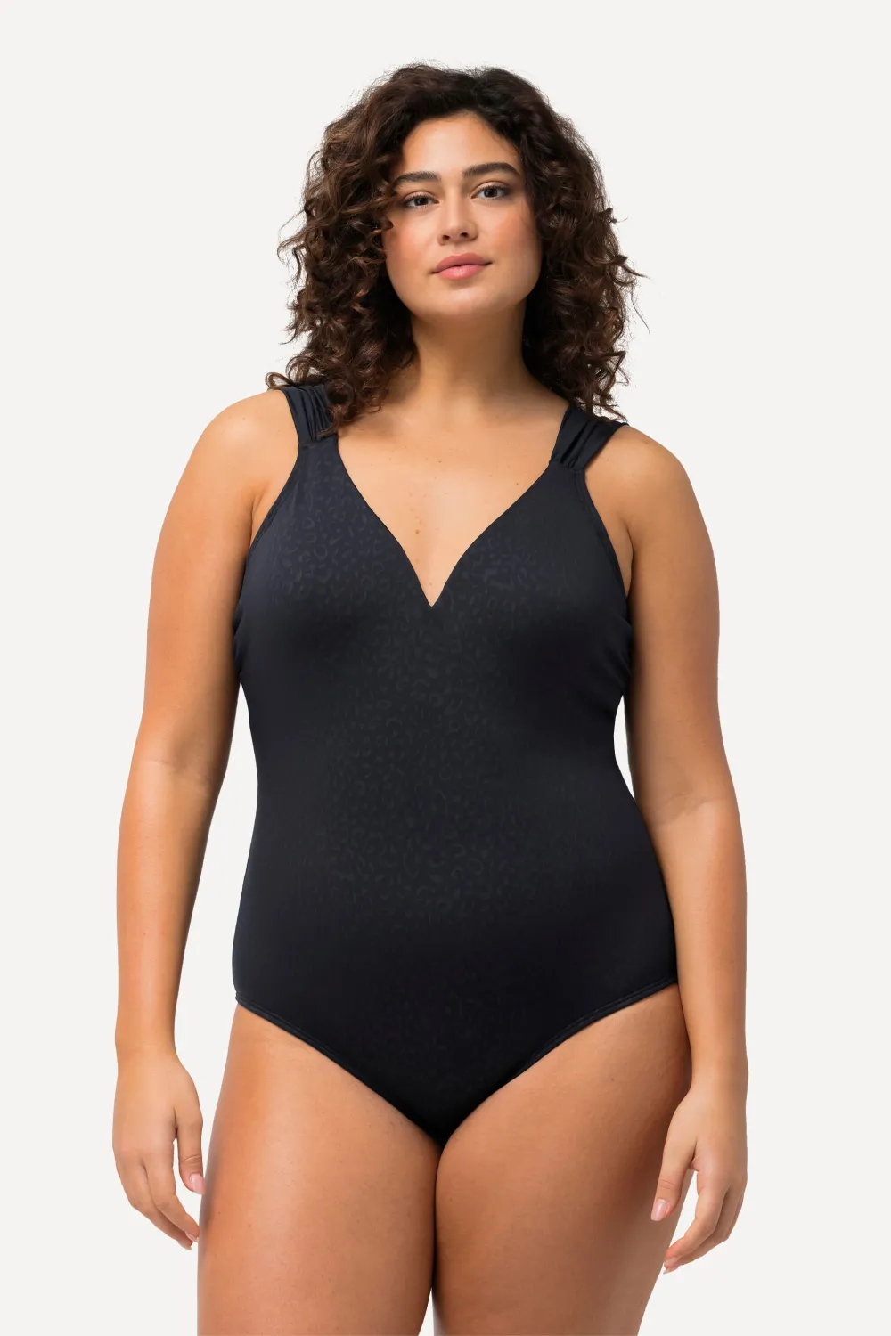 Badeanzug Leo-Jacquard Softcups tiefer Rücken