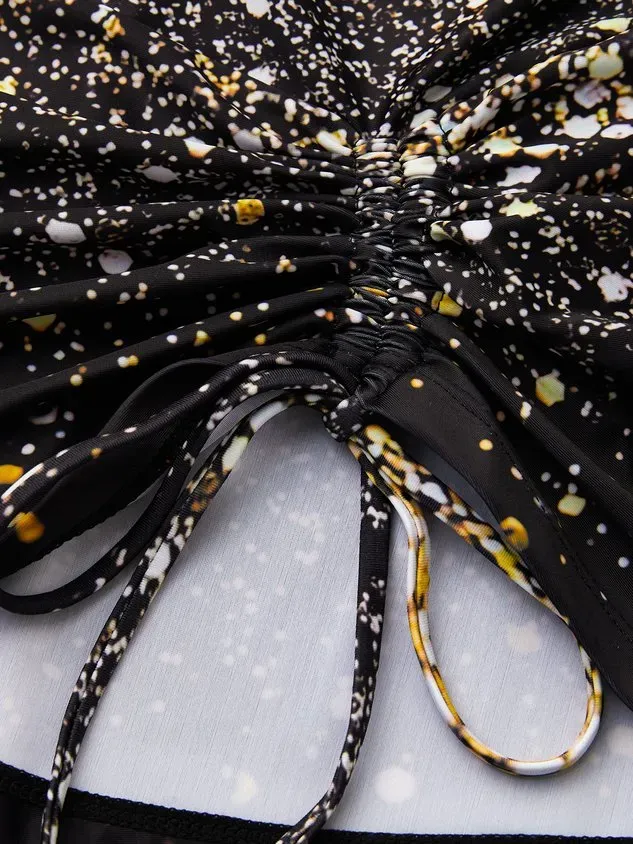 Vacation Abstract  Printing Scoop Neck Tankinis Two-Piece Set