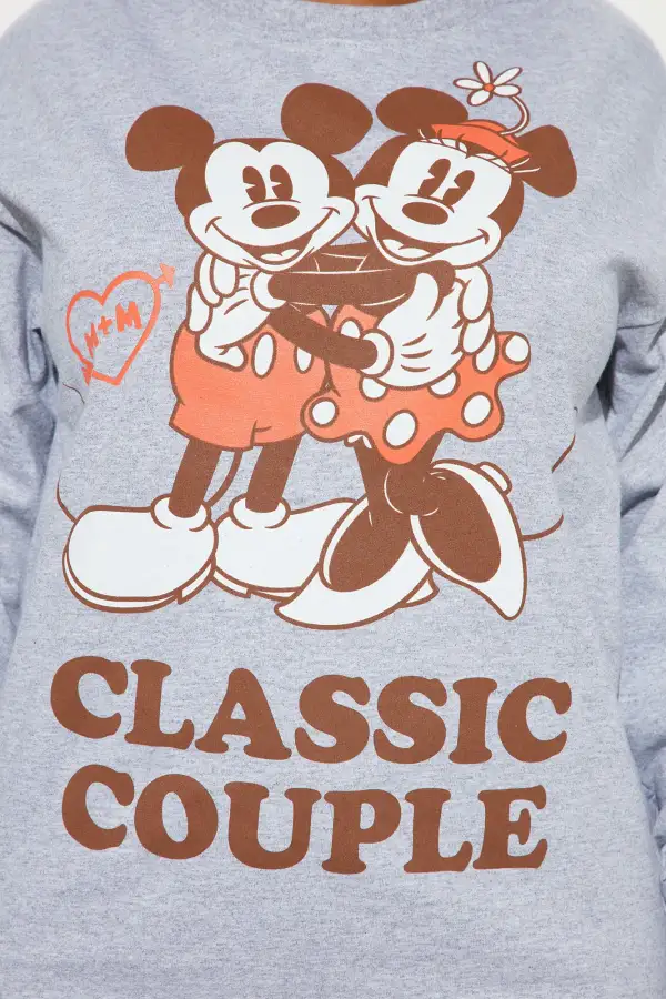 Classic Couple Long Sleeve Tee - Heather Grey