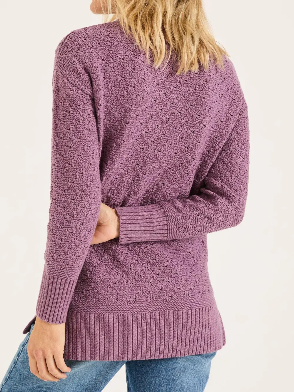 Purple Knitted 100% Cotton Sweaters