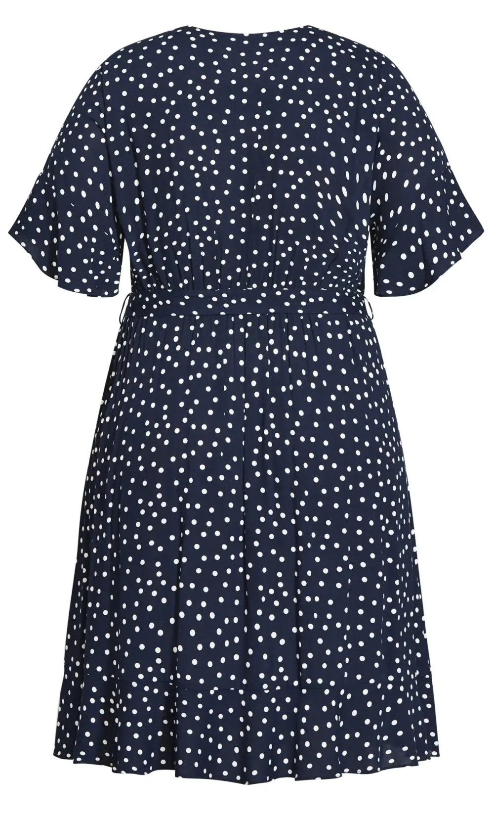Evans Navy Polka Dot Wrap Dress