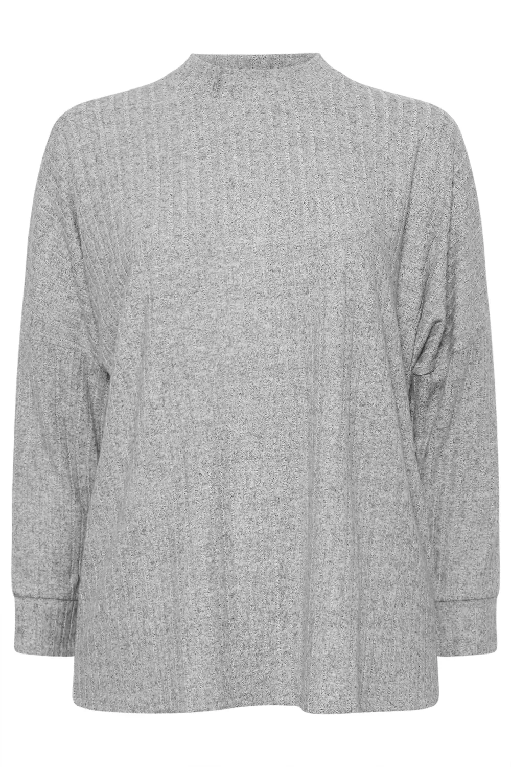 YOURS Curve Charcoal Grey Ribbed Jumper