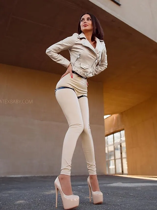 Women's Basic Essential Chic & Modern Pants Leggings Ankle-Length Pants Club Stretchy Solid Colored PU Artificial Leather High Waist Skinny Wine Red Black Dark Green color Dark Blue S M L XL XXL