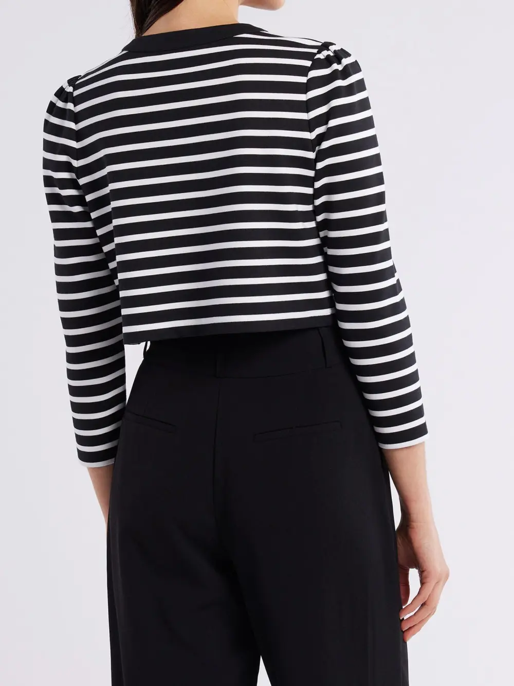 Striped 3/4 Length Sleeves Jackets