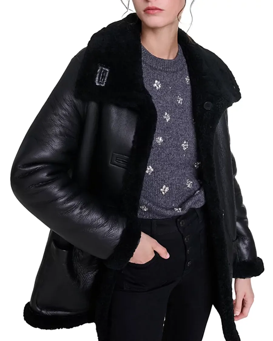 Black Reversible Shearling Jacket
