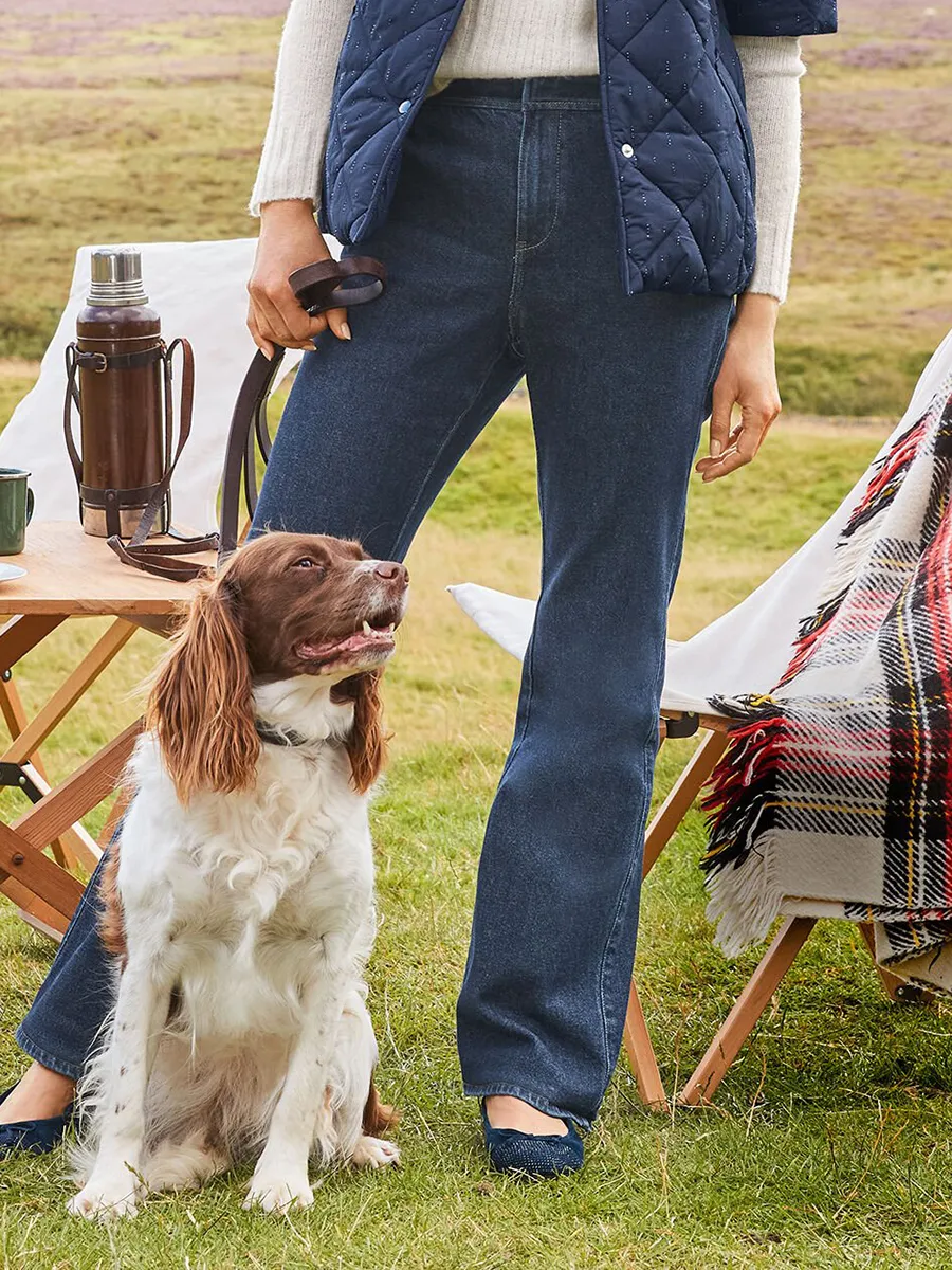Women'S Retro-Style Flared Denim Trousers