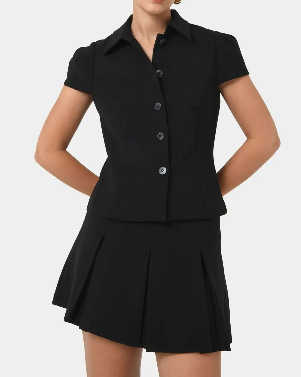 Button Down Jacket -Black