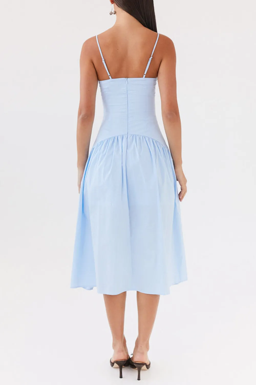 Yvette Corset Midi Dress - Blue