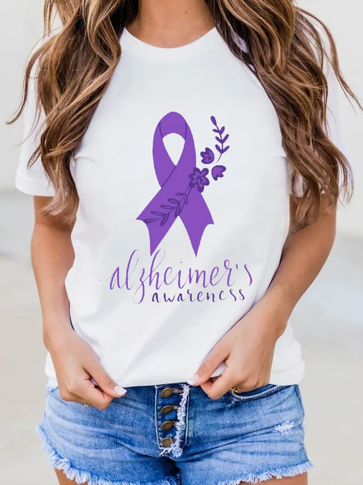 Women's Alzheimer's Awareness Print T-Shirt