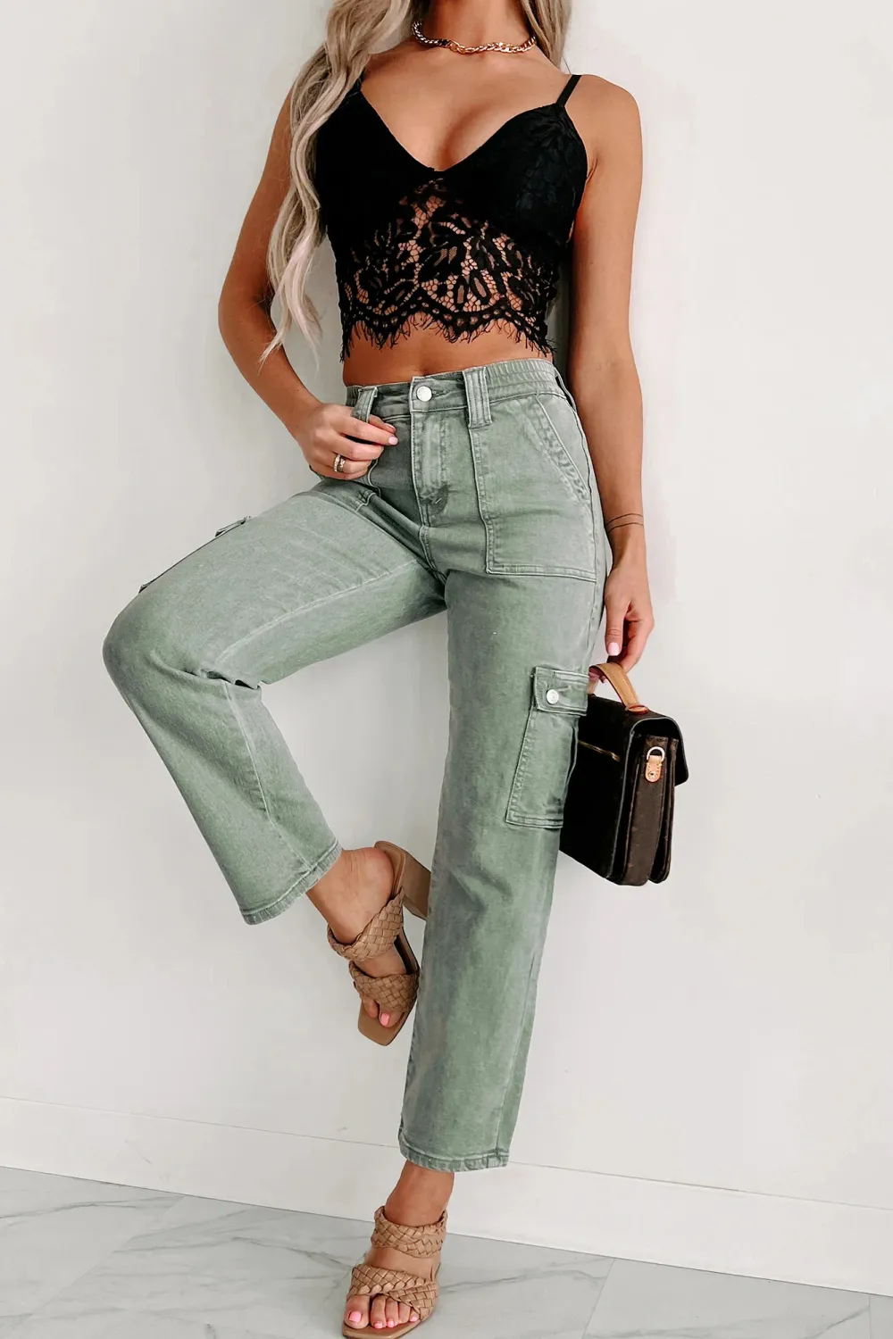 Army Green Work Jeans