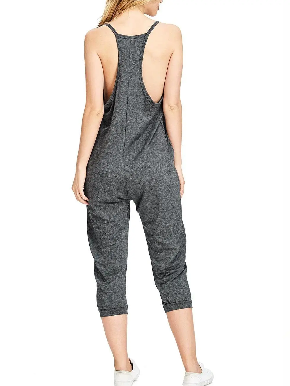 Pocketed V-Neck Jumpsuit