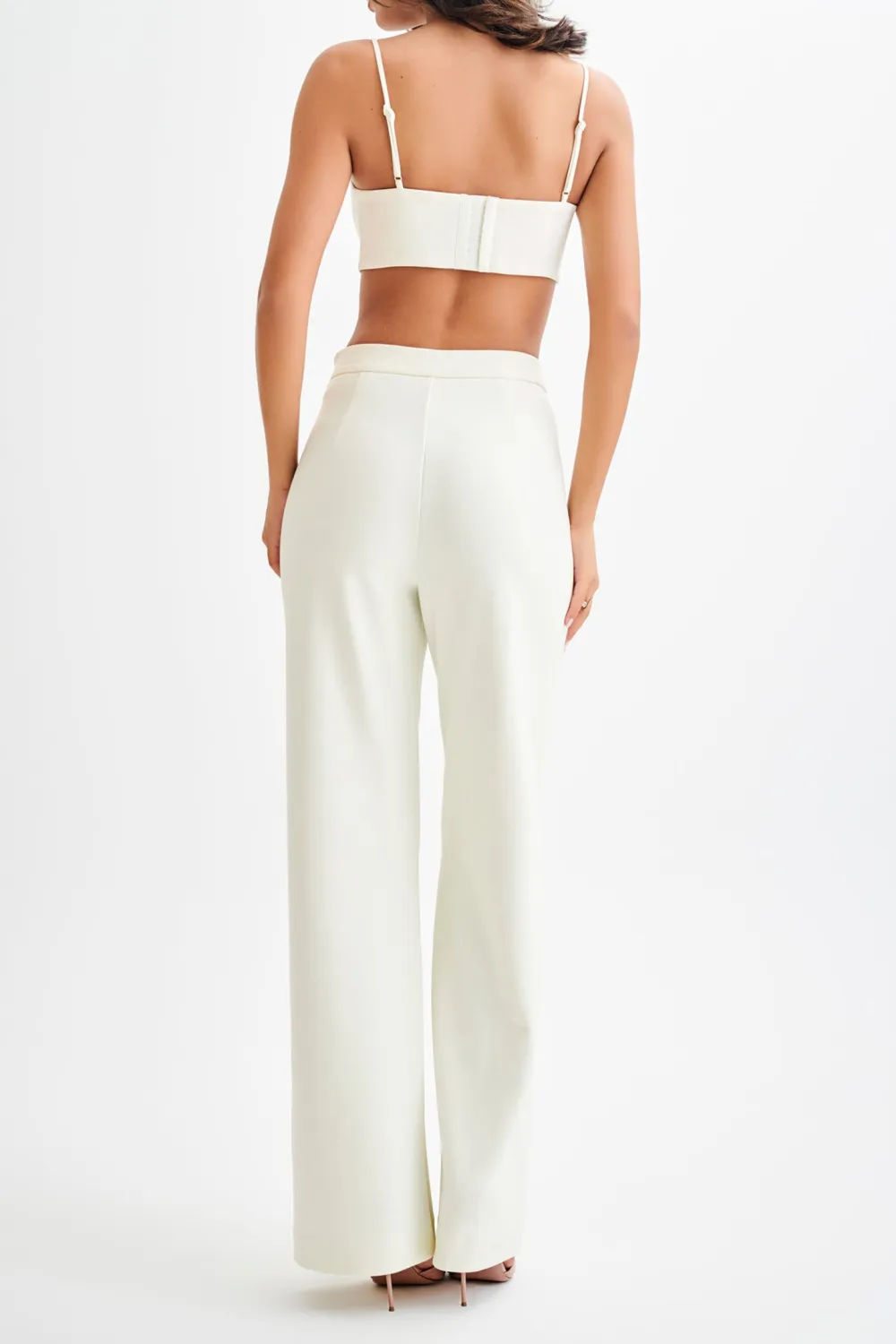 Slight Stretch Pleated Wide Leg Pants