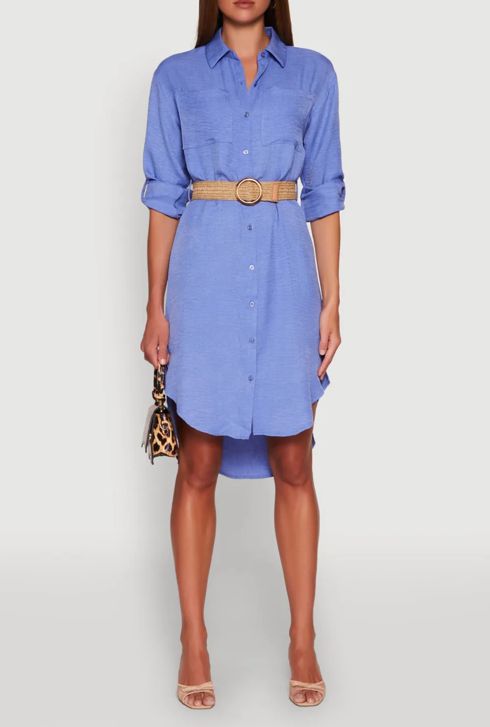 Three Quarter Sleeved Shirt Dress
