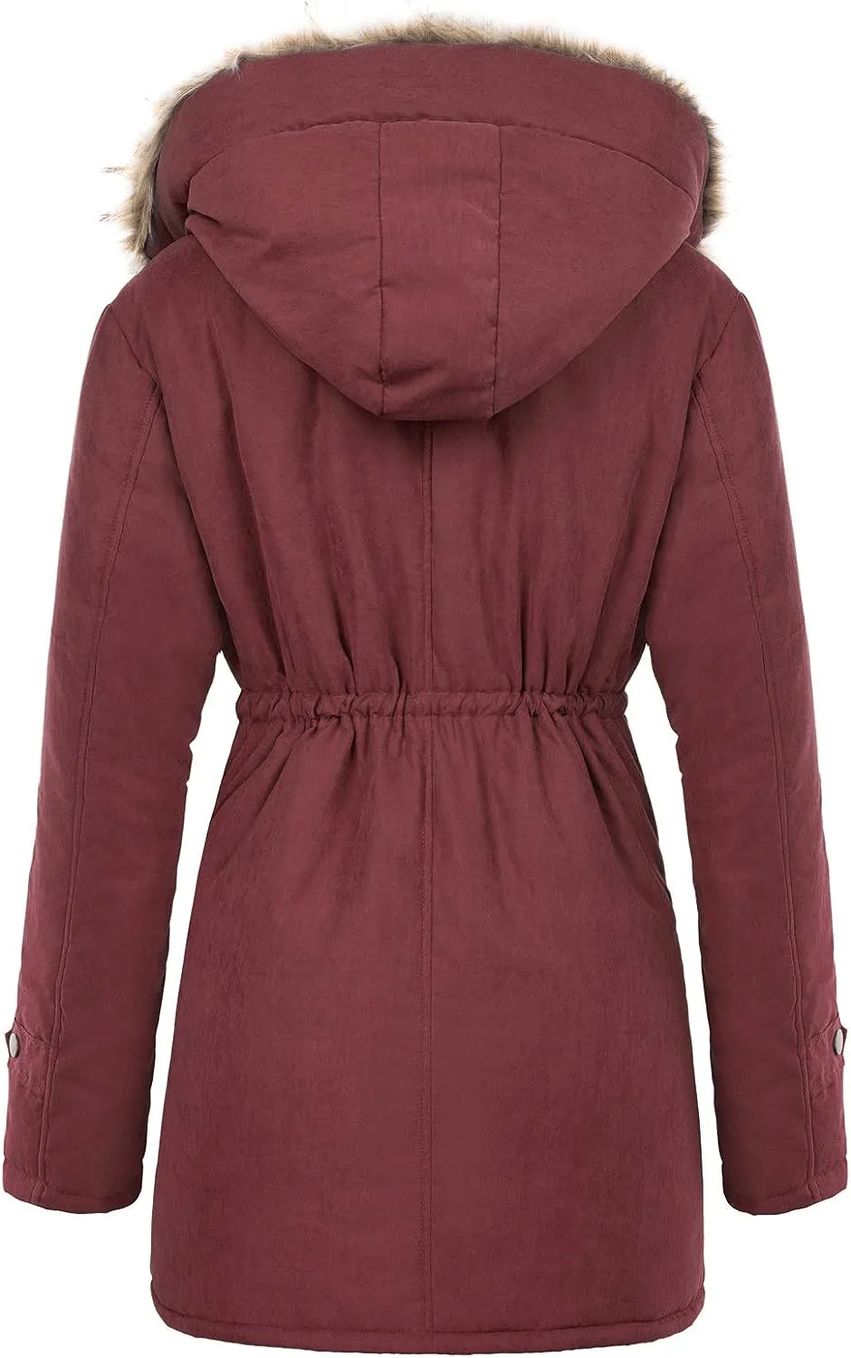 Women's Winter Coats Fleece Parkas Anoraks Hooded Military Jacket Coats M Black