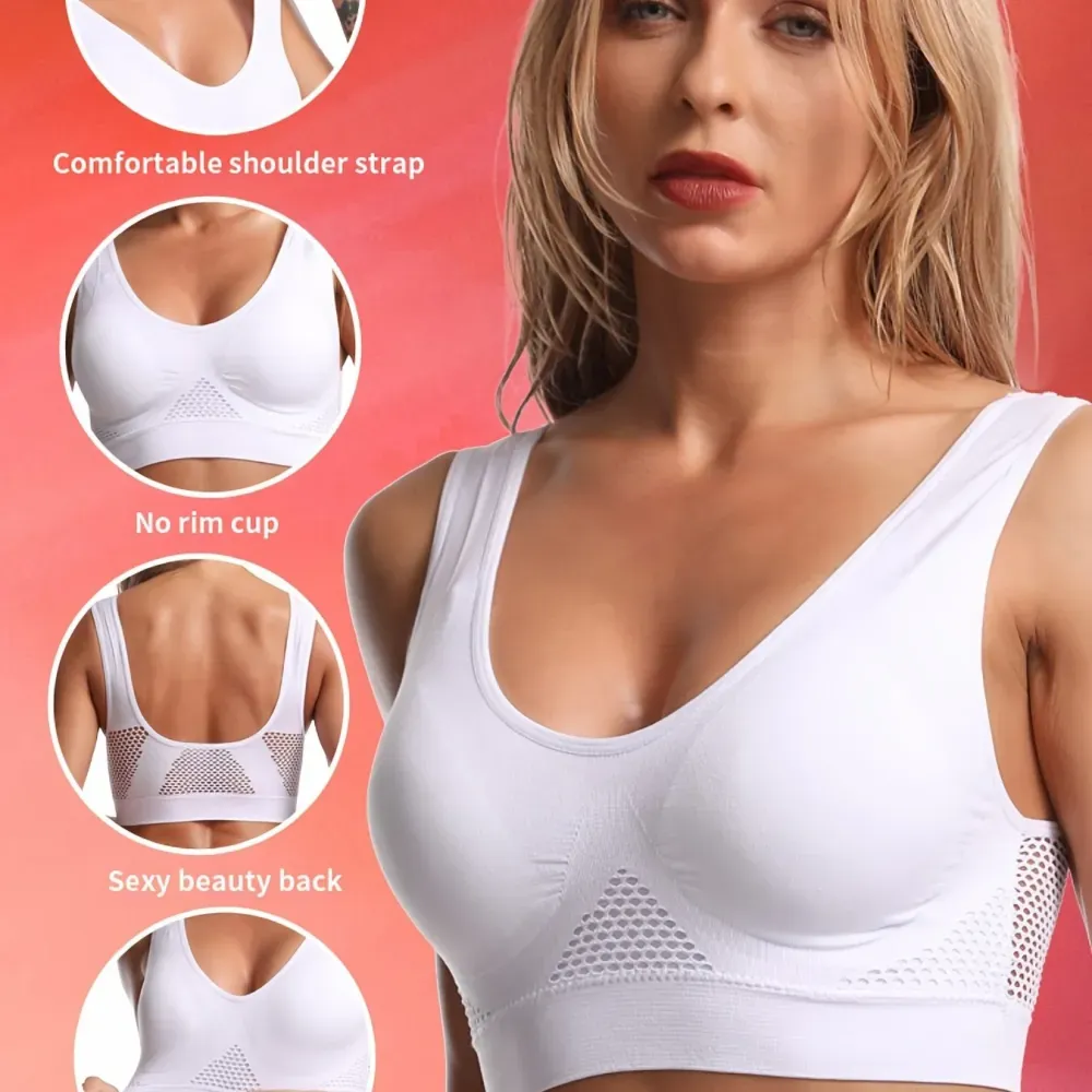 Women's Seamless Essential Bra With Pads, Comfort Wireless Push Up Vest Brassiere Bra, Women's Lingerie & Underwear