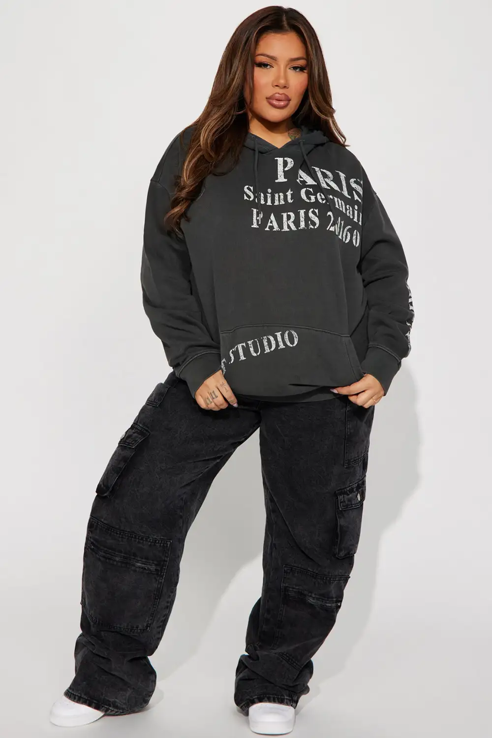 Rue De La Paix Paris Hoodie - Charcoal