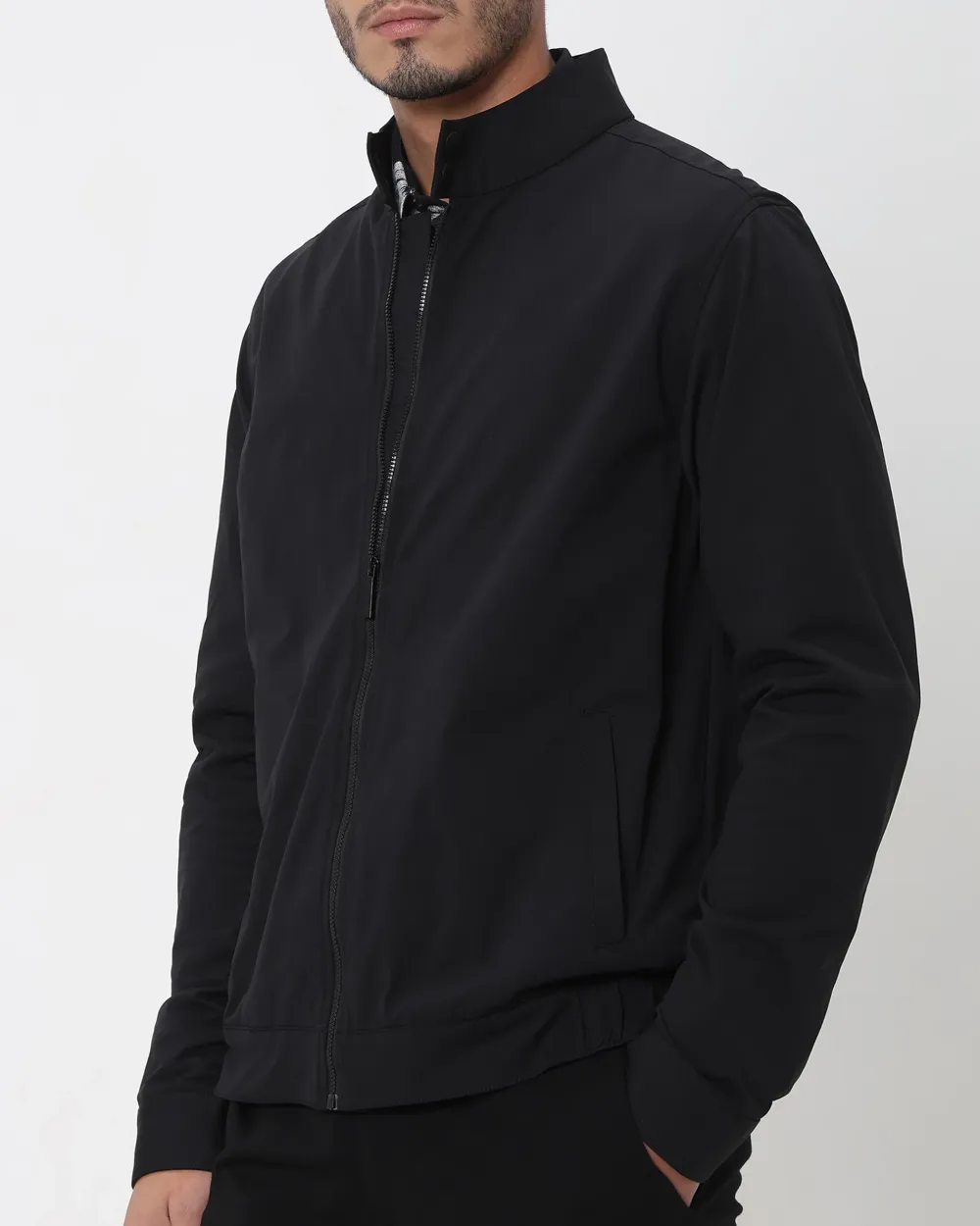 Versatile Comfortable Slim-Fit Black Jacket