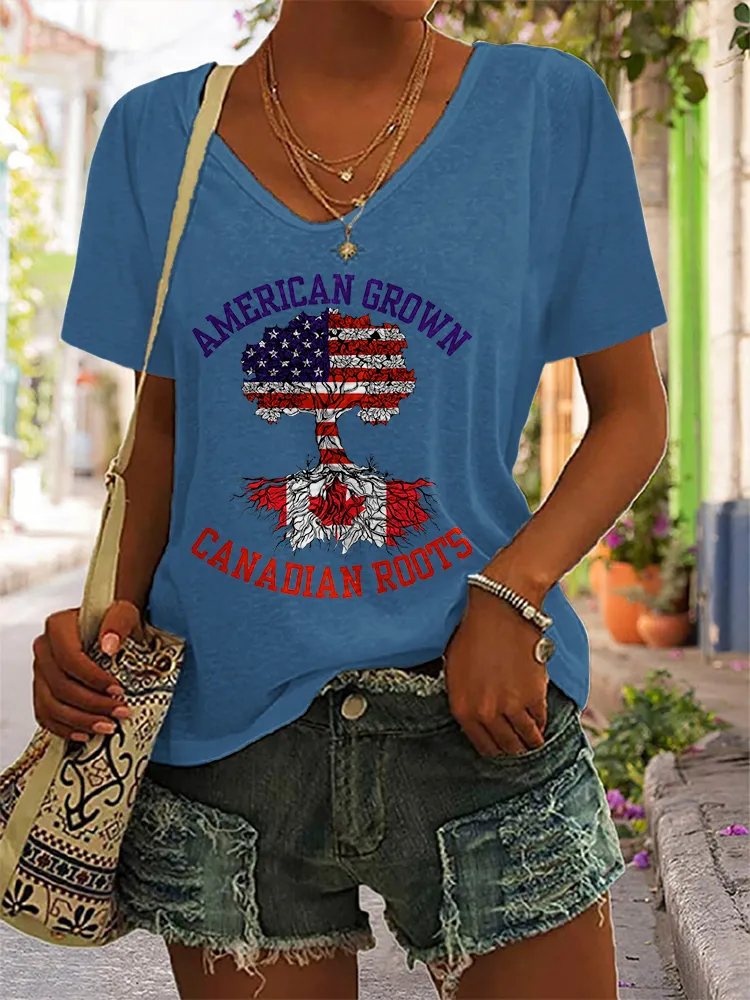 Women'S America Grown Canadian Roots T-Shirt