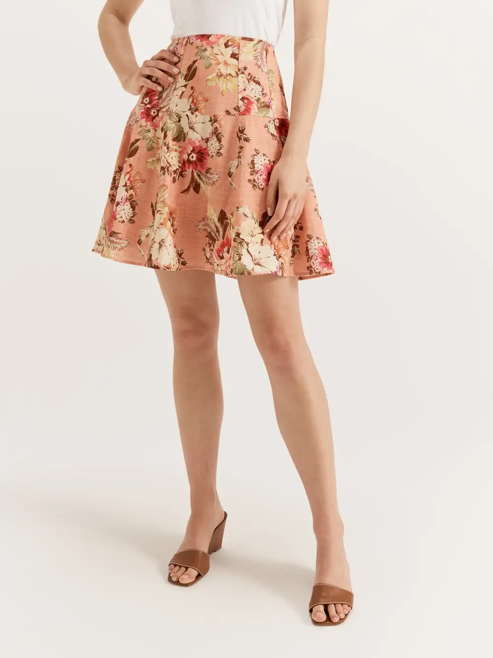 A-Line Floral Mini Skirts