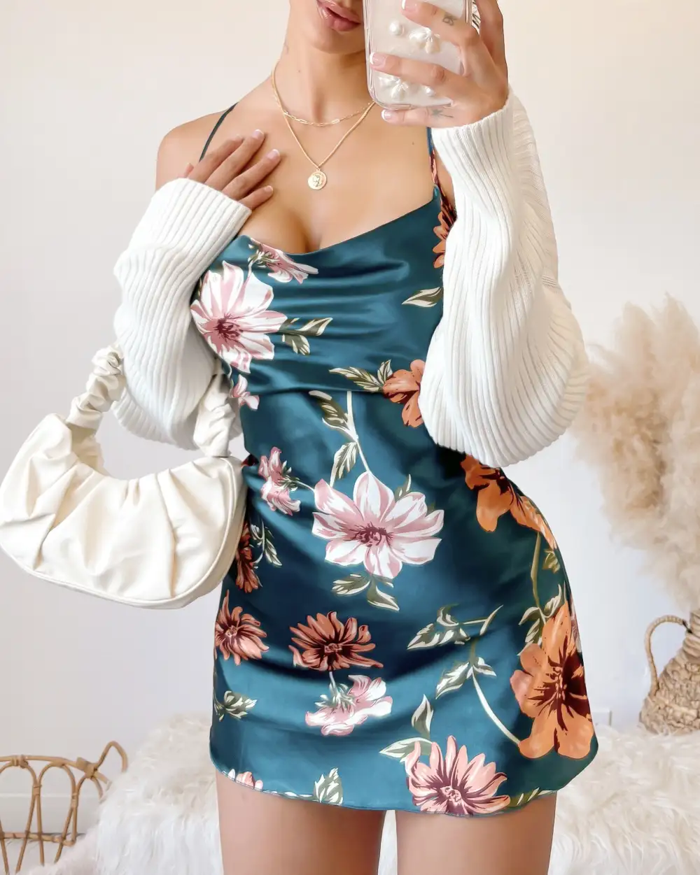 RESTOCKED! AALIYAH SATIN DRESS (TEAL)