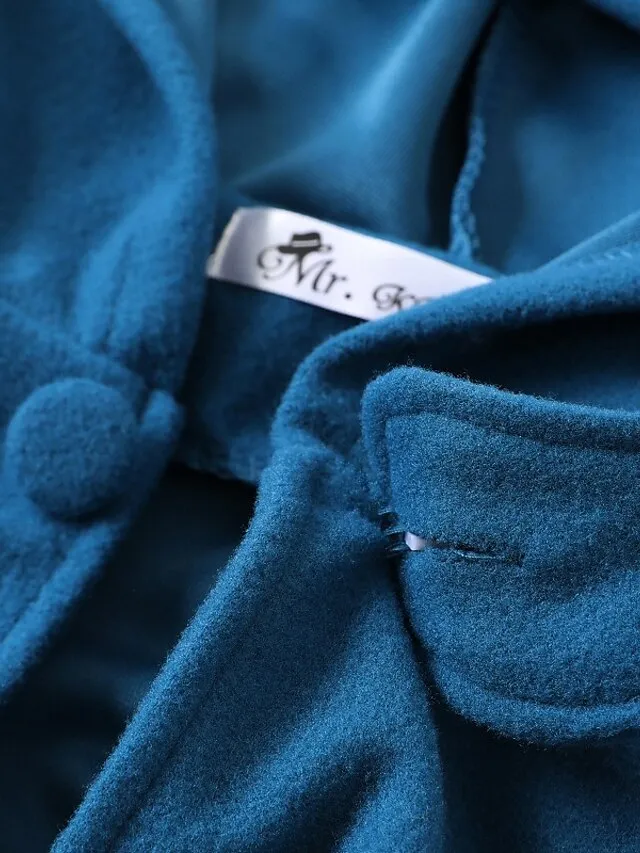 Women's Winter Coat Cloak / Halloween Xmas Capes Long Layered Coat Warm Windproof Overcoat Fall Single Breasted Hooded Coat Green Black Blue Gray Christmas Crewneck S M L XL / Winter