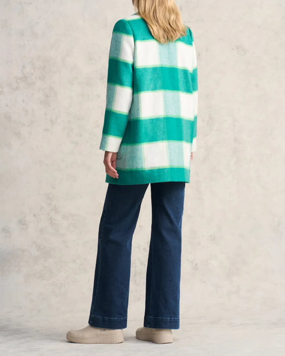 Checkered Double Breasted Coat