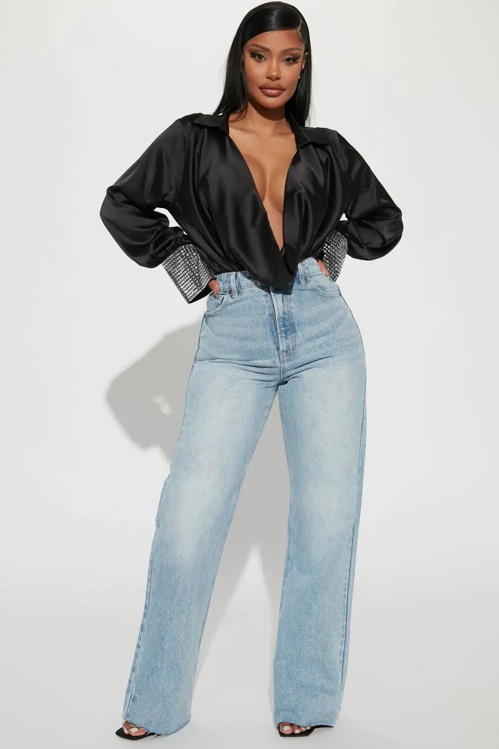 Angelic Touch Blouse Top - Black