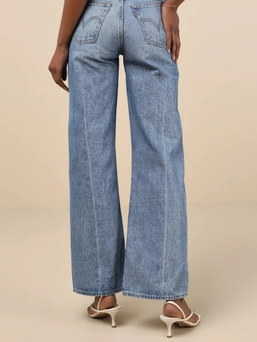 Vintage Wide Leg Denim Pants