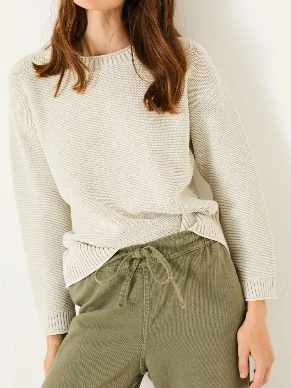 Casual Laundered Knitted 100% Cotton Jumper