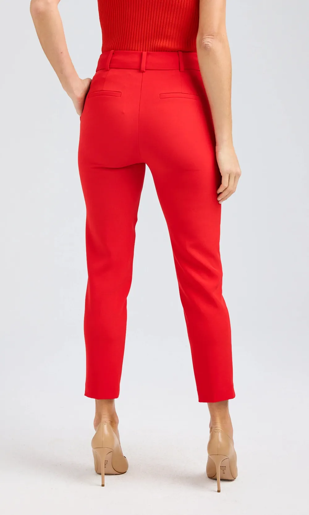 Red Skinny Casual Trousers