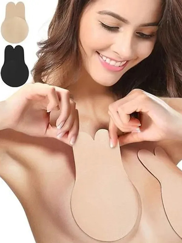 Invisible silicone breast patch anti-bump anti-gloss rabbit ears lifting chest patch