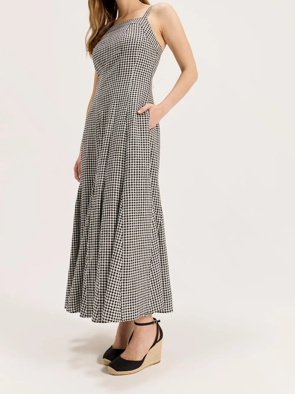 Black Plaid Maxi Dresses