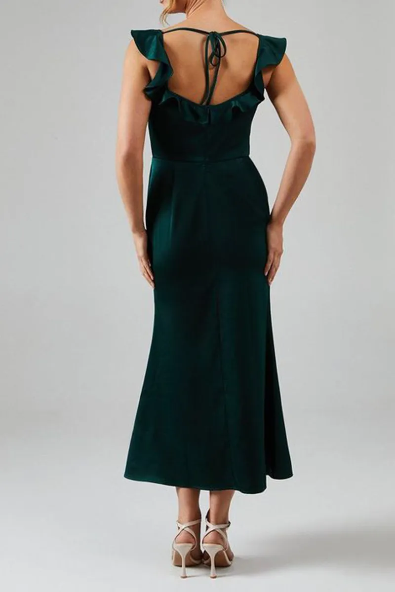 Casual Style Ruffle Square Neck Dress
