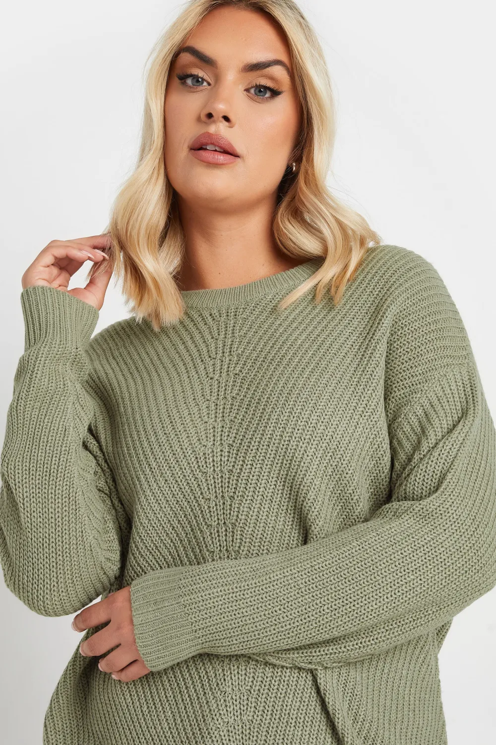 YOURS Curve Black & White Essential Knitted Jumper