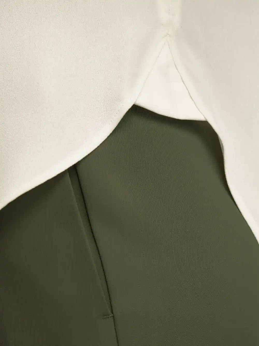 Loose Fit Short Sleeve High Collar V-Neck Shirt