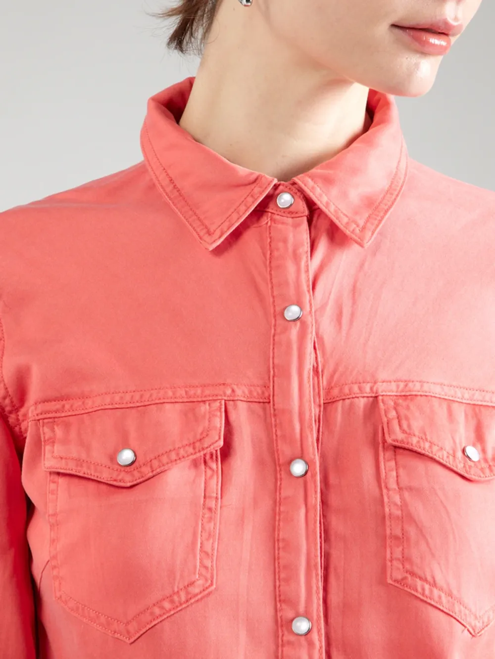 Kent Collar Long Sleeve Casual Style Blouses