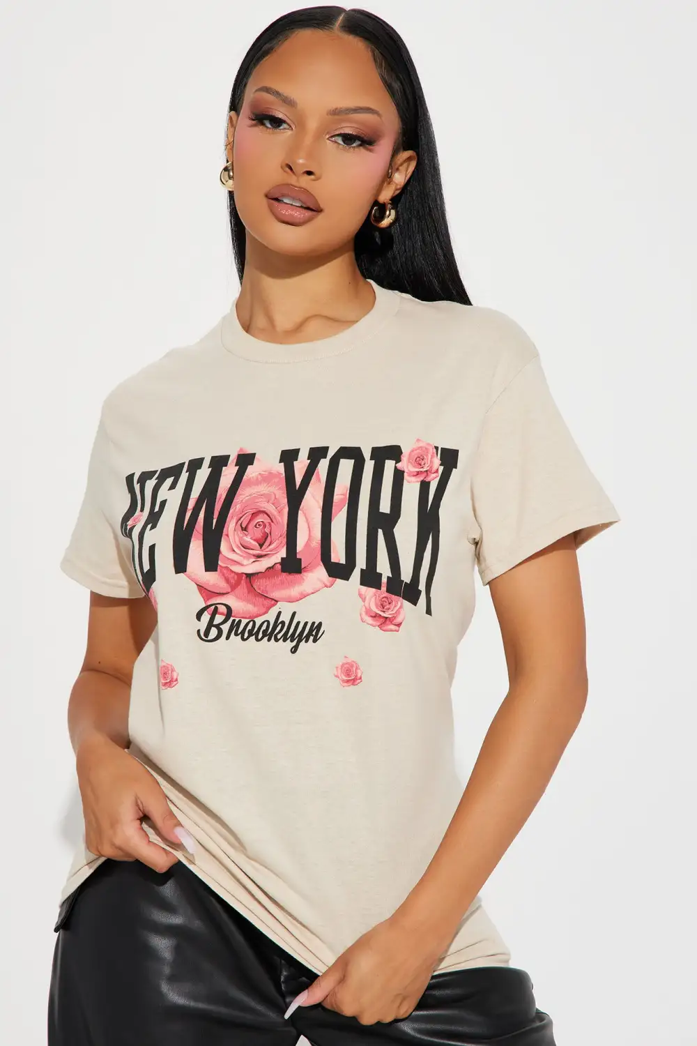 Living For New York Graphic Tee - Taupe