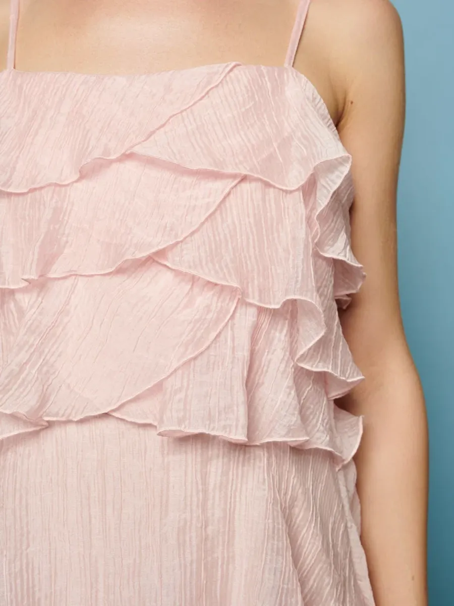 Casual Style Ruffle Midi Dress