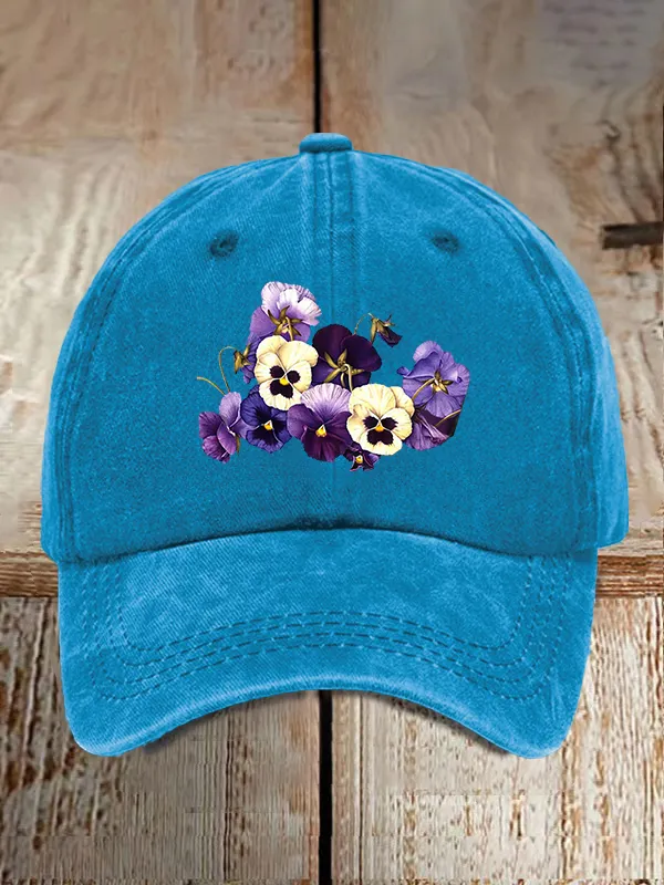 Alzheimer'S Purple Floral Print Baseball Cap