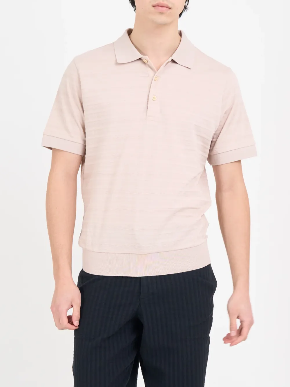 Pink Casual Style Short Sleeve Polo Shirt