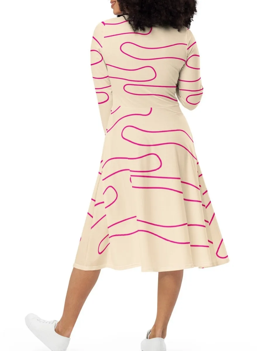 Minimalist Wave Print Dress
