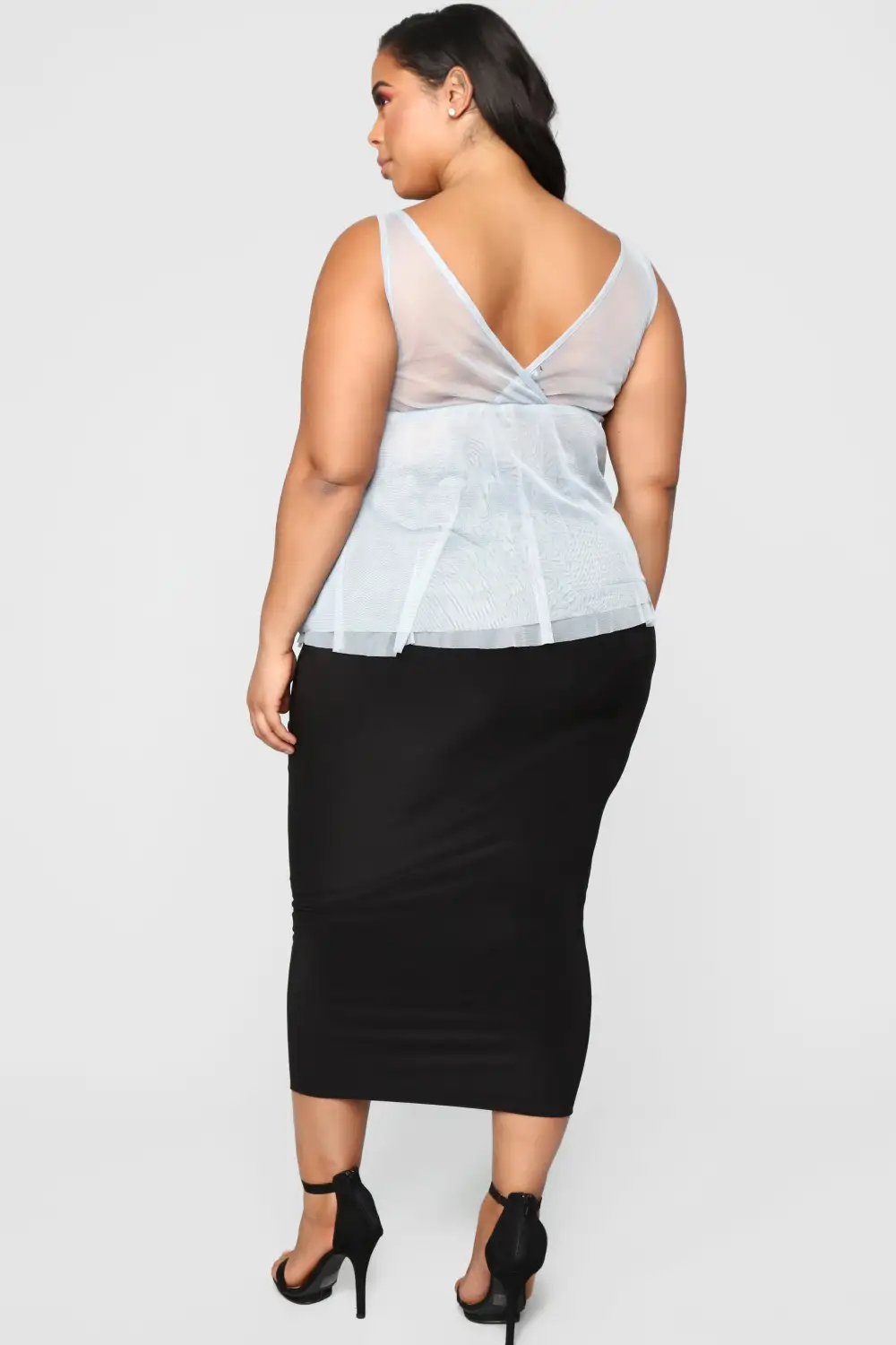 Stay Out Late Peplum Top - Slate Blue