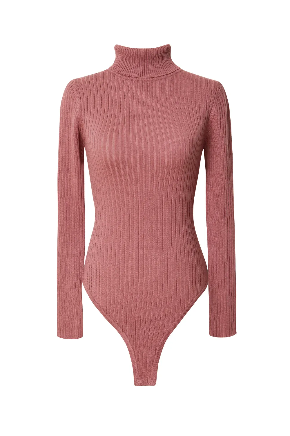 Rose Ribbed Turtleneck Bodysuit