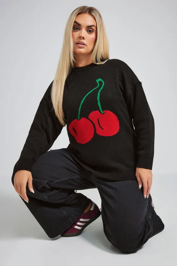 LIMITED COLLECTION Curve Black Cherry Knitted Jumper