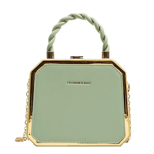 Women's Handbag Crossbody Bag PU Leather Daily Chain Waterproof Durable Letter Black Pink Dark Green