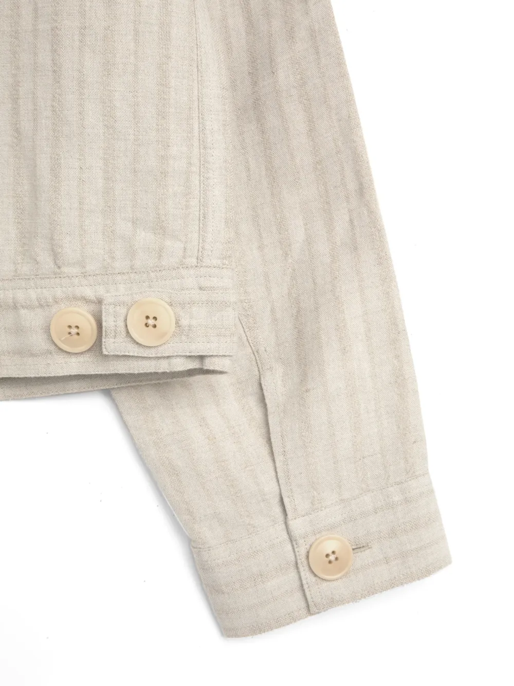 Sand Unlined Linen-Cotton Trucker Jacket