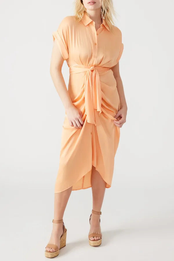 SLIGHT STRETCH DRESS PEACH